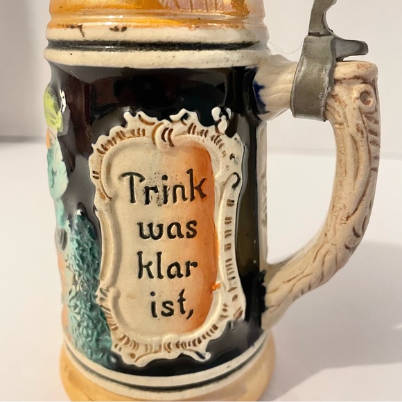 Vintage Mini DBGM Western Germany Lidded Beer Stein Collectible Barware - Picture 5 of 9